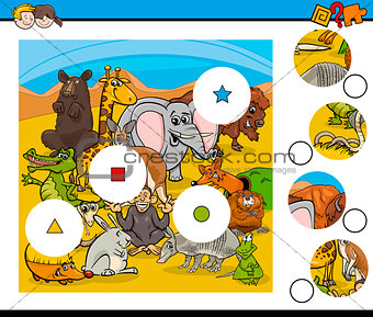 match pieces game with animals