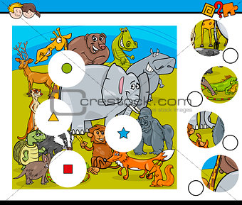 animal match pieces game