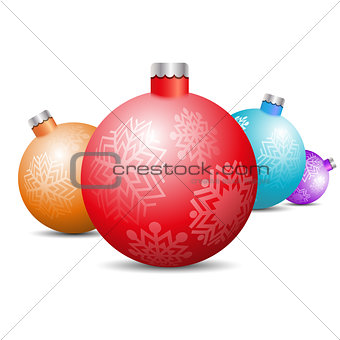 Toys and decorations for the Christmas tree, vector illustration.