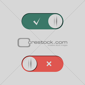 A set of buttons and switches, vector illustration.