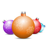 Toys and decorations for the Christmas tree, vector illustration.