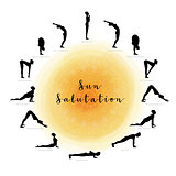 Sun Salutation. Surya Namaskara