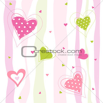 Valentine's Day card, hearts