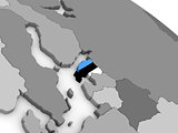 Estonia on globe with flag