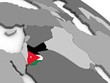 Jordan on globe with flag