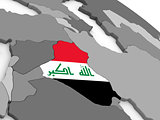 Iraq on globe with flag