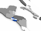 El Salvador on globe with flag