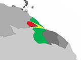 Guyana on globe with flag