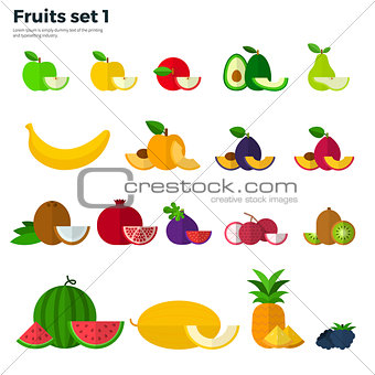 Healthy Eating Concept. Fruit and Slices on White