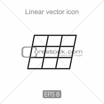 Linear icon in black and white