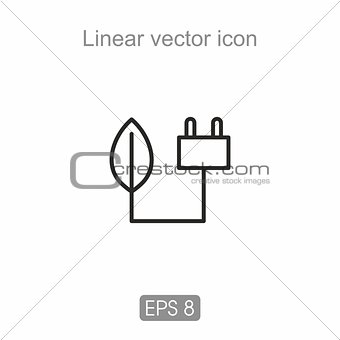 Linear icon in black and white