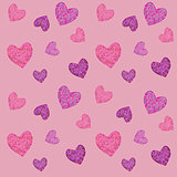 seamless pattern with mosaic valentine's hearts.