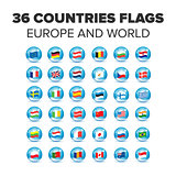 Countries flags set
