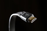 Usb cable on black background