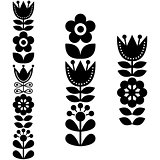 Finnish inspired long folk art pattern - Nordic, Scandinavian style