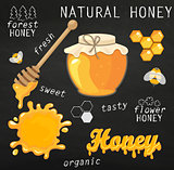 Vector illustration set of jars with honey.