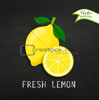 Fresh lemon, vector.