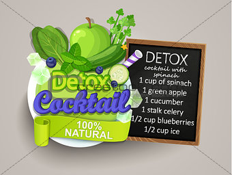 Detox cocktail with recipe.