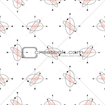 Sacred geometry axis shapes seamless vector pattern.
