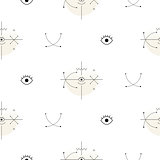 Sacred geometry arrow shapes seamless vector pattern.