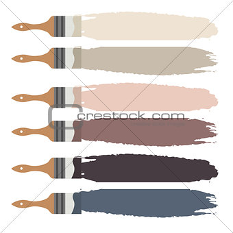 Paint brush icon and color swatch strokes.