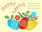 Happy Easter greeting card with egg