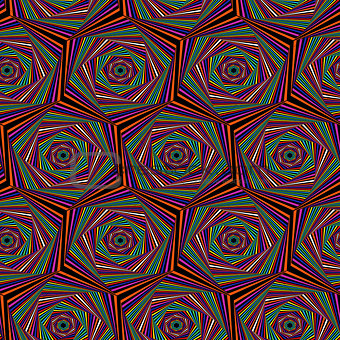 Seamless pattern with multicolor hexagonal forms