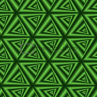 Seamless pattern with green triangle forms