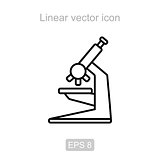 Microscope.. Linear vector icon.