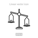 Libra Linear vector icon.