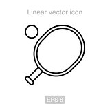 Racket for table tennis. Linear vector icon.