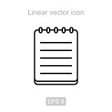 Notepad. Linear vector icon.