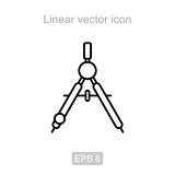 The compass. Linear vector icon.