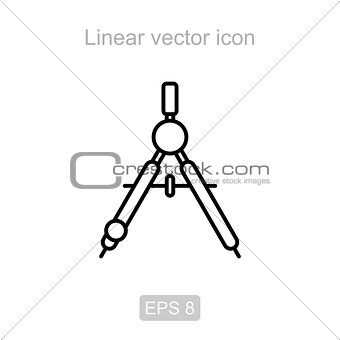 The compass. Linear vector icon.