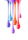 Nail polish liquid drops splash paint with glitter