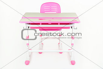pink school desk