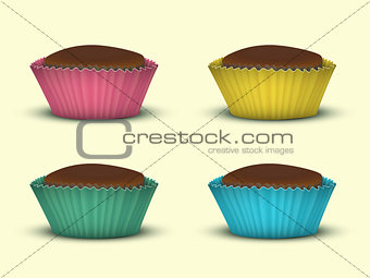 Set of four cupcakes