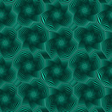 Seamless pattern with rotating green octagonal stars
