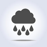 Rain and cloud gray flat icon
