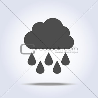 Rain and cloud gray flat icon