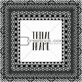 Vector Black Abstract Tribal Frame