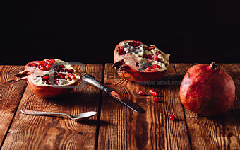 A Freshly Opened Pomegranate Fruit