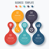 Infographics template five options with circle