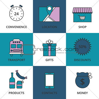 Stock Vector Linear icon Store