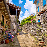 Town of Hum colorful old stone street