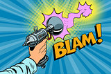 blam Science fiction shot of a Blaster comic cloud