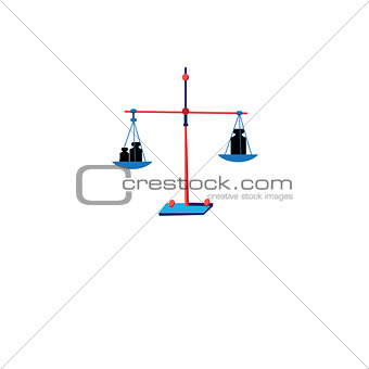Vector symbol of balance with weights