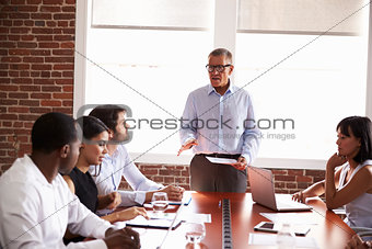 Mature Businessman Addressing Boardroom Meeting