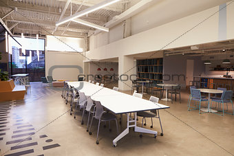 Empty cafeteria in a corporate business, Los Angeles