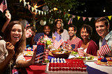 Portrait Of Friends At 4th Of July Holiday Backyard Party